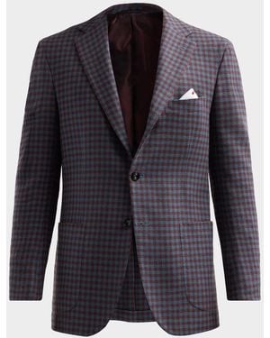 Kiton Apos;S Checked Cashmere Sport Coat - Blue