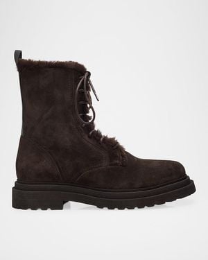 Brunello Cucinelli Monili-Trim Suede Ankle Boots - Black