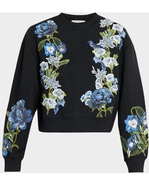 Alice + Olivia Russell Embellished Crewneck Sweatshirt - Black