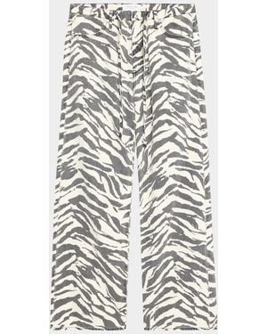 Rag & Bone Phoebe Zebra-Printed Drawstring Jeans - White