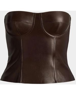 Ralph Lauren Carolin Lambskin Bustier - Brown
