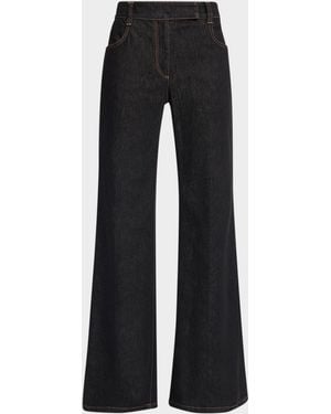 Brunello Cucinelli No Fade Stretch Denim Flared Jeans - Black