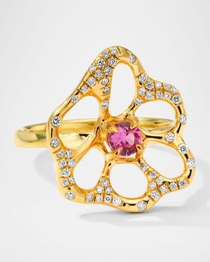 Ippolita 18K Stardust Drizzle Medium Diamond Flora Ring With Sapphires - Metallic