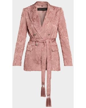 Kobi Halperin Nia Double-Breasted Jacquard Jacket - Pink