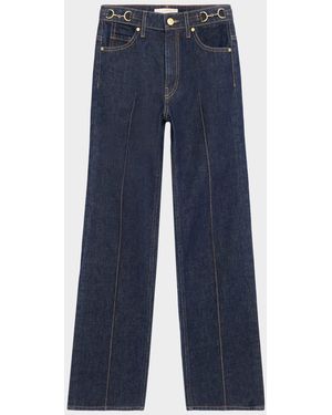 Ulla Johnson The Agatha Straight-Leg Pintuck Jeans - Blue