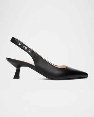 Nero Giardini Leather Slingback Pumps - Black