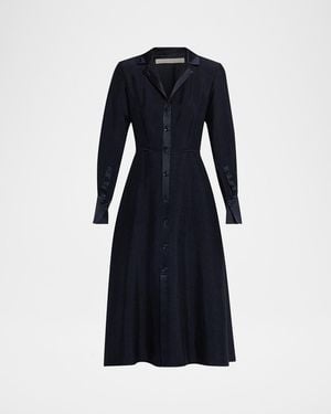 Jason Wu Washed Twill Layered Midi Shirtdress - Blue