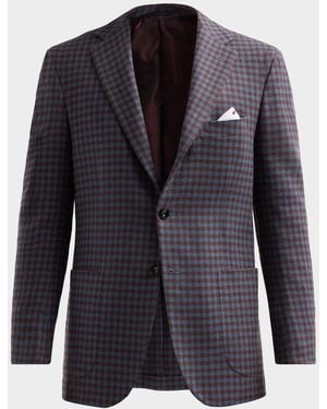 Kiton Apos;S Checked Cashmere Sport Coat - Blue