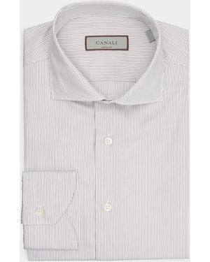 Canali Apos;S Cotton Micro-Stripe Dress Shirt - White