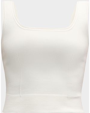 Jonathan Simkhai Ramaina Square-Neck Tank Top - White