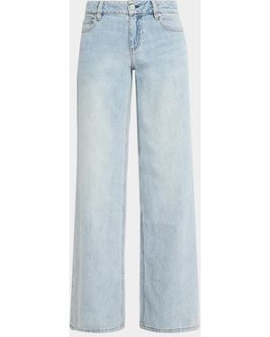 Alice + Olivia Amazing Low-Rise Baggy Jeans - Blue