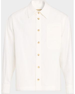 Helmut Lang Apos;S Sailor Slub Cotton And Linen Overshirt - Natural