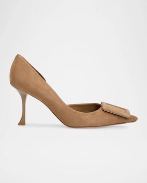 Roger Vivier Viv Ville 85Mm Suede D & Apos;Orsay Pumps - White