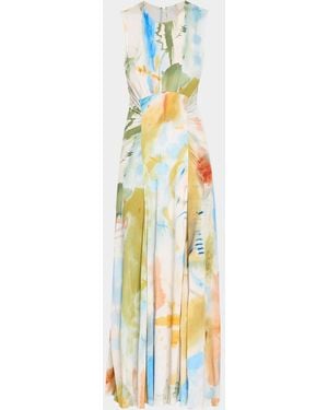 Ulla Johnson Lana Ruched Jersey Midi Dress - Metallic