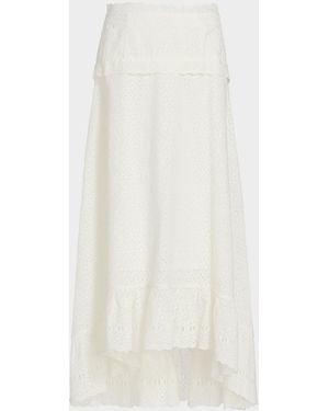 Ulla Johnson Violetta Cotton Eyelet Maxi Skirt - White