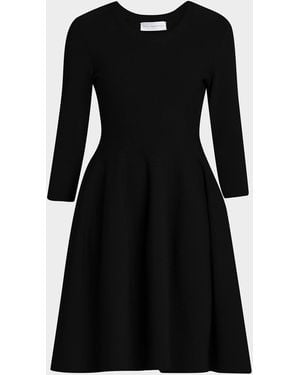 Stella McCartney Compact Knit Fit-And-Flare Knee-Length Dress - Black
