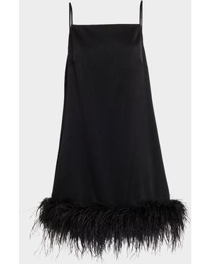 Emanuel Ungaro Blakely Feather-Hem Mini Shift Dress - Black
