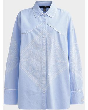 Ksubi Higher Than Heaven Astra Bandana-Print Cotton Shirt - Blue