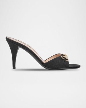 Gucci 85Mm Erin Gg Monogram Canvas Mules - Black