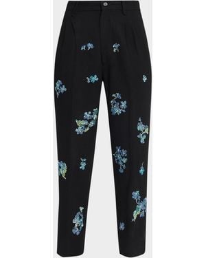 Libertine Ciggy Bluebell Lane Embellished Tapered-Leg Ankle Pants - Black
