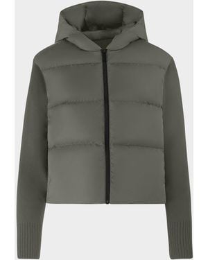 Canada Goose Hybridge Wide Quilt Knit Hoodie - Green
