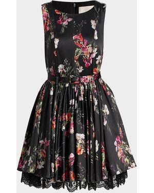 Cinq À Sept Caelia Iris Bouquet Minidress - Black