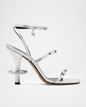 Marc Jacobs The Metallic Leather Daisy Sandals - White