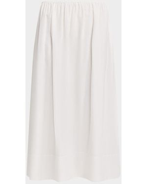 Toccin Imogen Linen-Cotton Midi Skirt - White