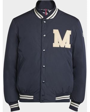 Moncler Apos;S Lateltin Padded Varsity Bomber Jacket - Blue