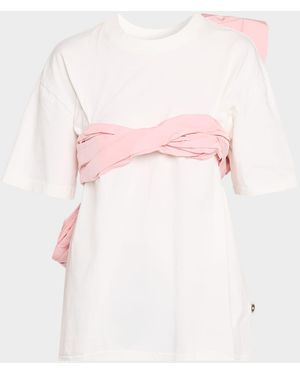 Area Taffeta Knot Bandeau T-Shirt - Pink