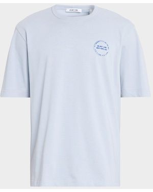 Helmut Lang Apos;S Stamp Logo Cotton T-Shirt - Blue