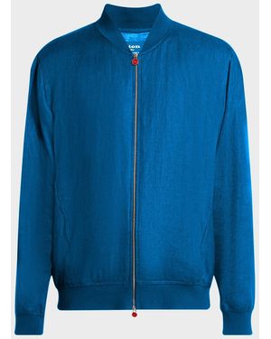 Kiton Apos;S Linen Full-Zip Blouson - Blue