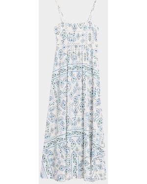 MISA Los Angles Adina Abstract Jersey Maxi Dress - White