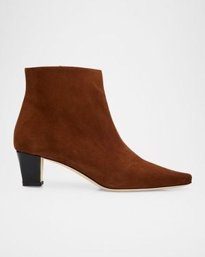 Manolo Blahnik Jaima Suede Ankle Boots - Brown