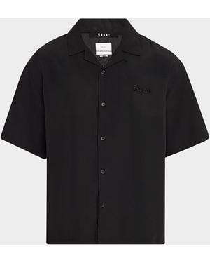 Ksubi Apos;S End Diner Cotton Embroidered Logo Short-Sleeve Shirt - Black