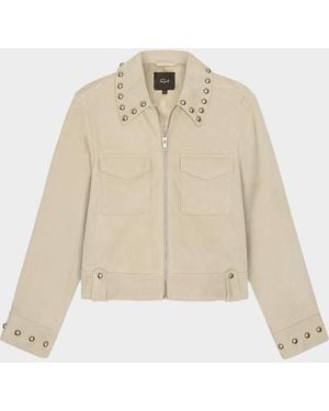 Rails Zeta Studded Suede Jacket - Natural