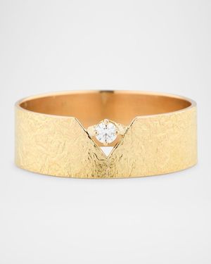 POPPY FINCH 14K Foil Tube Ring With Diamond - Natural