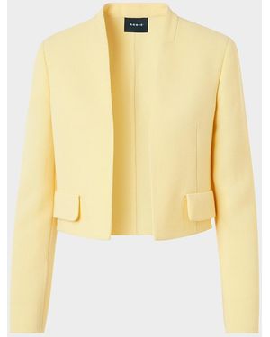 Akris Helena Wool Crepe Open-Front Short Jacket - Yellow