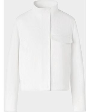 Akris Punto Stand-Collar Stretch Denim Jacket - White
