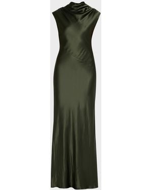 Twp Back To You Satin Maxi Dress - Green
