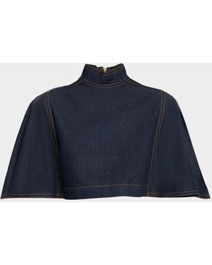 Zimmermann Hypnotic Denim Capelet - Blue