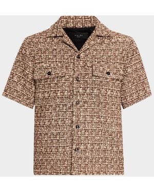 Amiri Boucle Camp Shirt - Brown