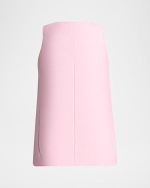 Balenciaga Sleeveless Silk-Wool Mini Sack Dress - Pink