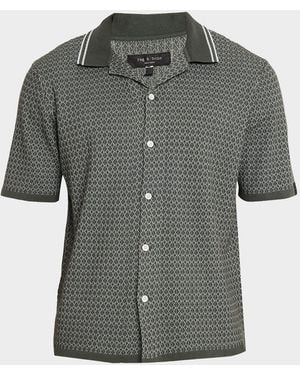Rag & Bone Apos;S Harvey Cotton-Blend Short-Sleeve Shirt - Gray