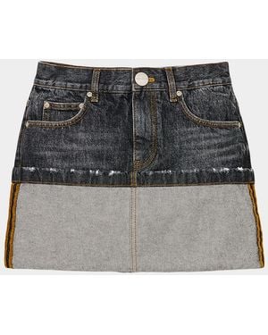 Marc Jacobs Cuffed Denim Mini Skirt - Black