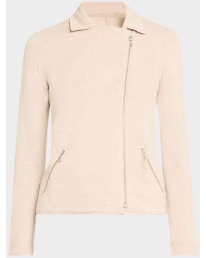 Majestic Filatures Zip-Front French Terry Moto Jacket - Natural