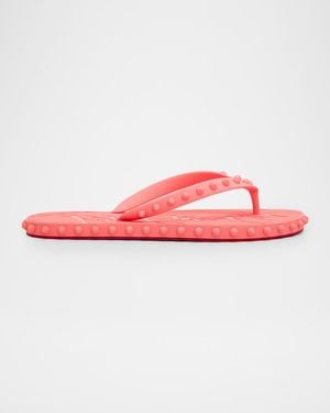 Designer Christian Louboutin Yacht Spikes Flat Calf for Women - Up