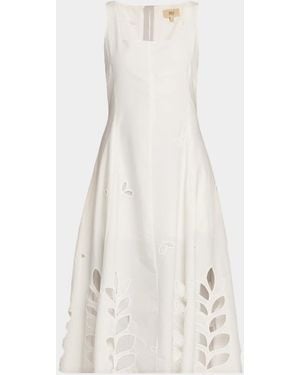 JBQ Zenna Embroidered Midi Dress - Natural
