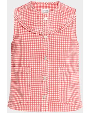 Damson Madder Mari Gingham Button-Front Top - Pink