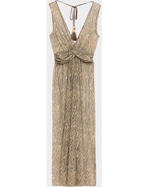 Ramy Brook Sahana Zebra Sheer Coverup Maxi Dress - Natural